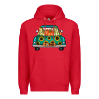 Red i love fall truck Premium Hoodie - artisFamous