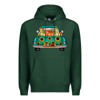 Sports Green i love fall truck Premium Hoodie - artisFamous