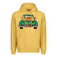 Antique Gold i love fall truck Premium Hoodie - artisFamous
