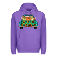 Purple i love fall truck Premium Hoodie - artisFamous