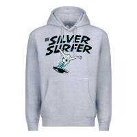 Heather Grey silver surfer Premium Hoodie - artisFamous