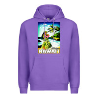 Purple hawaii hula girl Premium Hoodie - artisFamous