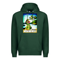 Sports Green hawaii hula girl Premium Hoodie - artisFamous