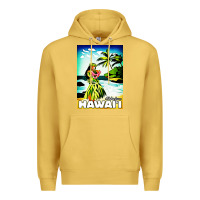 Antique Gold hawaii hula girl Premium Hoodie - artisFamous
