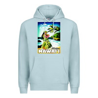 Blue Mist hawaii hula girl Premium Hoodie - artisFamous