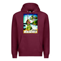 Burgundy hawaii hula girl Premium Hoodie - artisFamous