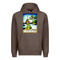 Coffee hawaii hula girl Premium Hoodie - artisFamous