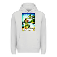 Dove Grey hawaii hula girl Premium Hoodie - artisFamous