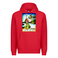 Red hawaii hula girl Premium Hoodie - artisFamous