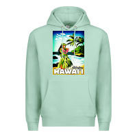 Seafoam hawaii hula girl Premium Hoodie - artisFamous