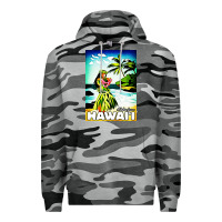 Slate Camo hawaii hula girl Premium Hoodie - artisFamous