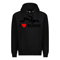 Black i love sushi funny Premium Hoodie - artisFamous