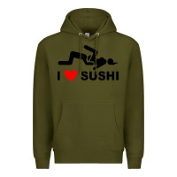 Army Green i love sushi funny Premium Hoodie - artisFamous