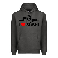 Charcoal Heather i love sushi funny Premium Hoodie - artisFamous