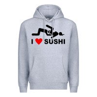 Heather Grey i love sushi funny Premium Hoodie - artisFamous