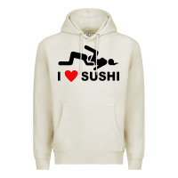 Oatmeal Heather i love sushi funny Premium Hoodie - artisFamous