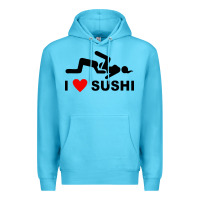Ocean Blue i love sushi funny Premium Hoodie - artisFamous