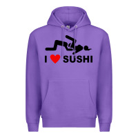 Purple i love sushi funny Premium Hoodie - artisFamous
