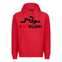 Red i love sushi funny Premium Hoodie - artisFamous
