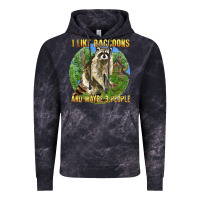 Cloud Black i like raccoons and 3 people Vintage Hoodie - BarkalooDesign