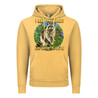 Vintage Mustard i like raccoons and 3 people Vintage Hoodie - BarkalooDesign