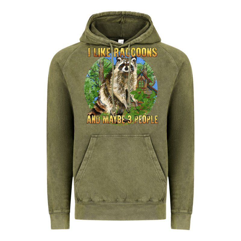 I Like Raccoons And 3 People Vintage Hoodie by BarkalooDesign | Teevron