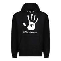 Black skyrim dark brotherhood we know hand novelty kids mens womens t shirt Premium Hoodie - artisFamous