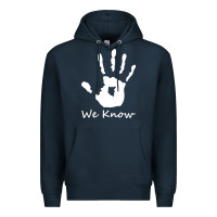 Navy skyrim dark brotherhood we know hand novelty kids mens womens t shirt Premium Hoodie - artisFamous