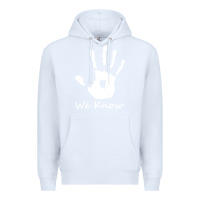 White skyrim dark brotherhood we know hand novelty kids mens womens t shirt Premium Hoodie - artisFamous