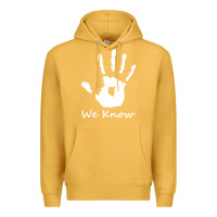 Mustard skyrim dark brotherhood we know hand novelty kids mens womens t shirt Premium Hoodie - artisFamous