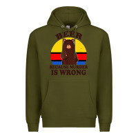 Army Green funny beer because murder is wrong for drinking men lover Premium Hoodie - artisFamous
