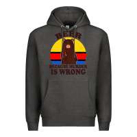 Charcoal Heather funny beer because murder is wrong for drinking men lover Premium Hoodie - artisFamous