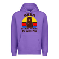 Purple funny beer because murder is wrong for drinking men lover Premium Hoodie - artisFamous
