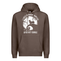 Coffee i love horror movies and my corgi funny corgi Premium Hoodie - artisFamous
