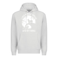 Dove Grey i love horror movies and my corgi funny corgi Premium Hoodie - artisFamous