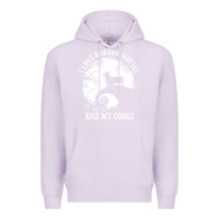 Lilac i love horror movies and my corgi funny corgi Premium Hoodie - artisFamous