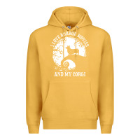 Mustard i love horror movies and my corgi funny corgi Premium Hoodie - artisFamous