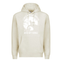 Oatmeal Heather i love horror movies and my corgi funny corgi Premium Hoodie - artisFamous