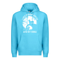 Ocean Blue i love horror movies and my corgi funny corgi Premium Hoodie - artisFamous