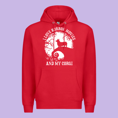 I Love Horror Movies And My Corgi Funny Corgi Premium Hoodie Designed By Artisfamous
