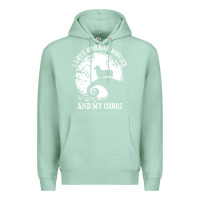 Seafoam i love horror movies and my corgi funny corgi Premium Hoodie - artisFamous