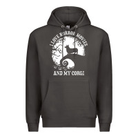 Smoke i love horror movies and my corgi funny corgi Premium Hoodie - artisFamous