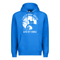 True Royal i love horror movies and my corgi funny corgi Premium Hoodie - artisFamous