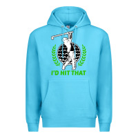 Ocean Blue id hit that funny golfing golf Premium Hoodie - artisFamous