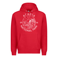 Red a.ca.di.a national park 1916 mai.ne bar harbor t sh Premium Hoodie - artisFamous