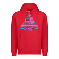 Red Cats on Synthesizers in Space Premium Hoodie - artisFamous