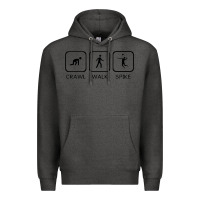 Charcoal Heather crawl walk spike volleyball Premium Hoodie - artisFamous