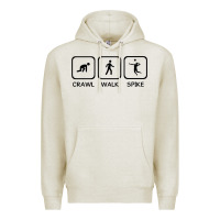 Oatmeal Heather crawl walk spike volleyball Premium Hoodie - artisFamous