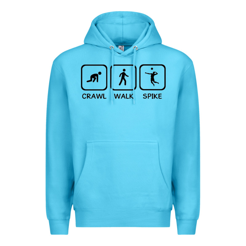 Crawl Walk Spike Volleyball Premium Hoodie by artisFamous | Teevron