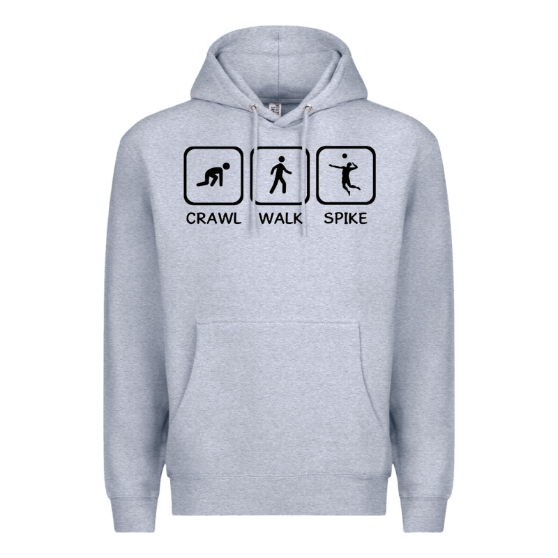 Crawl Walk Spike Volleyball Premium Hoodie by artisFamous | Teevron